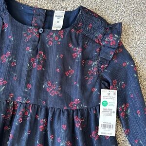 OshKosh B'gosh Dark Blue Dress with Red Floral